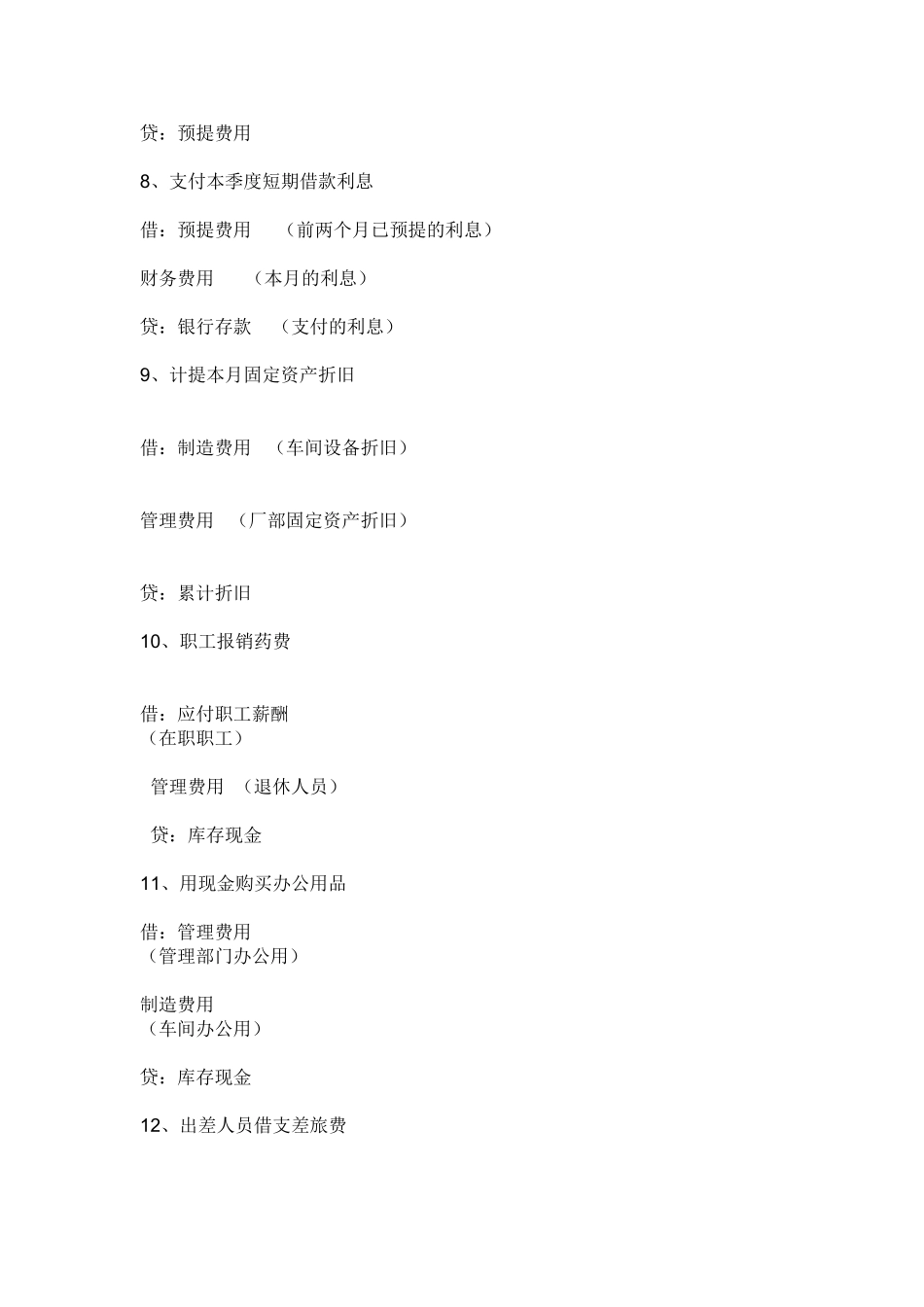 常用工业企业会计分录大全_第3页