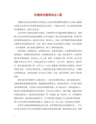 师德师风整顿体会5篇 