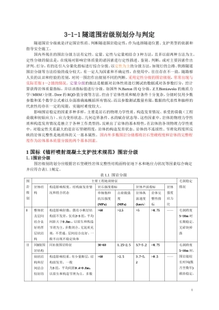 围岩等级划分