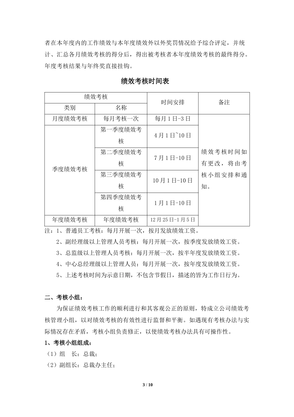 绩效考核试行办法_第3页