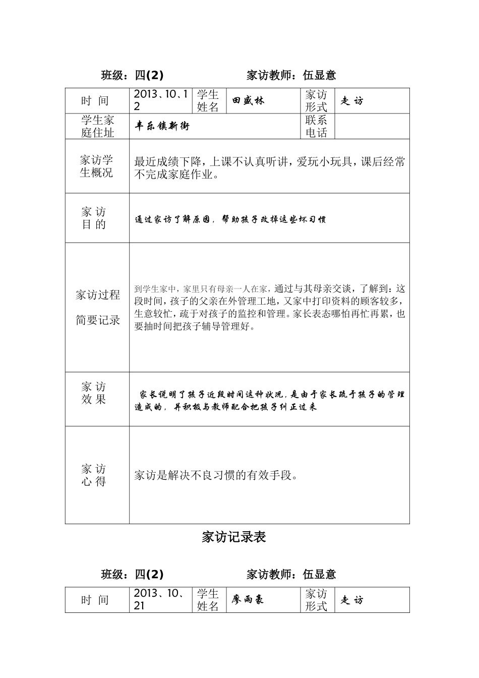 家访记录表12_第2页