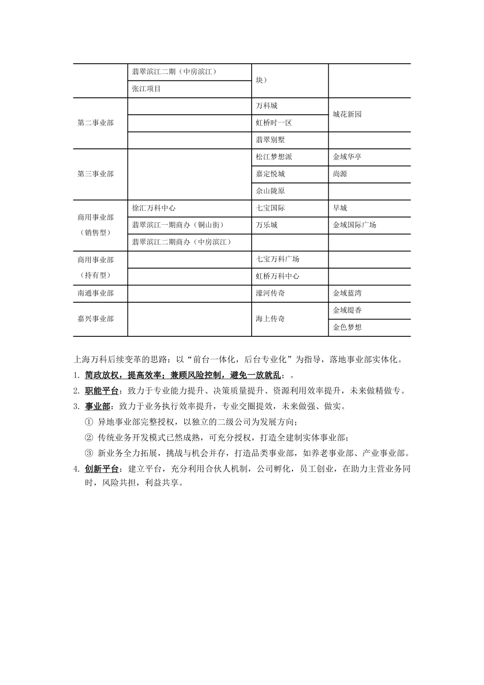 标杆房企(万科、万达)最新组织架构及变革特性_第3页
