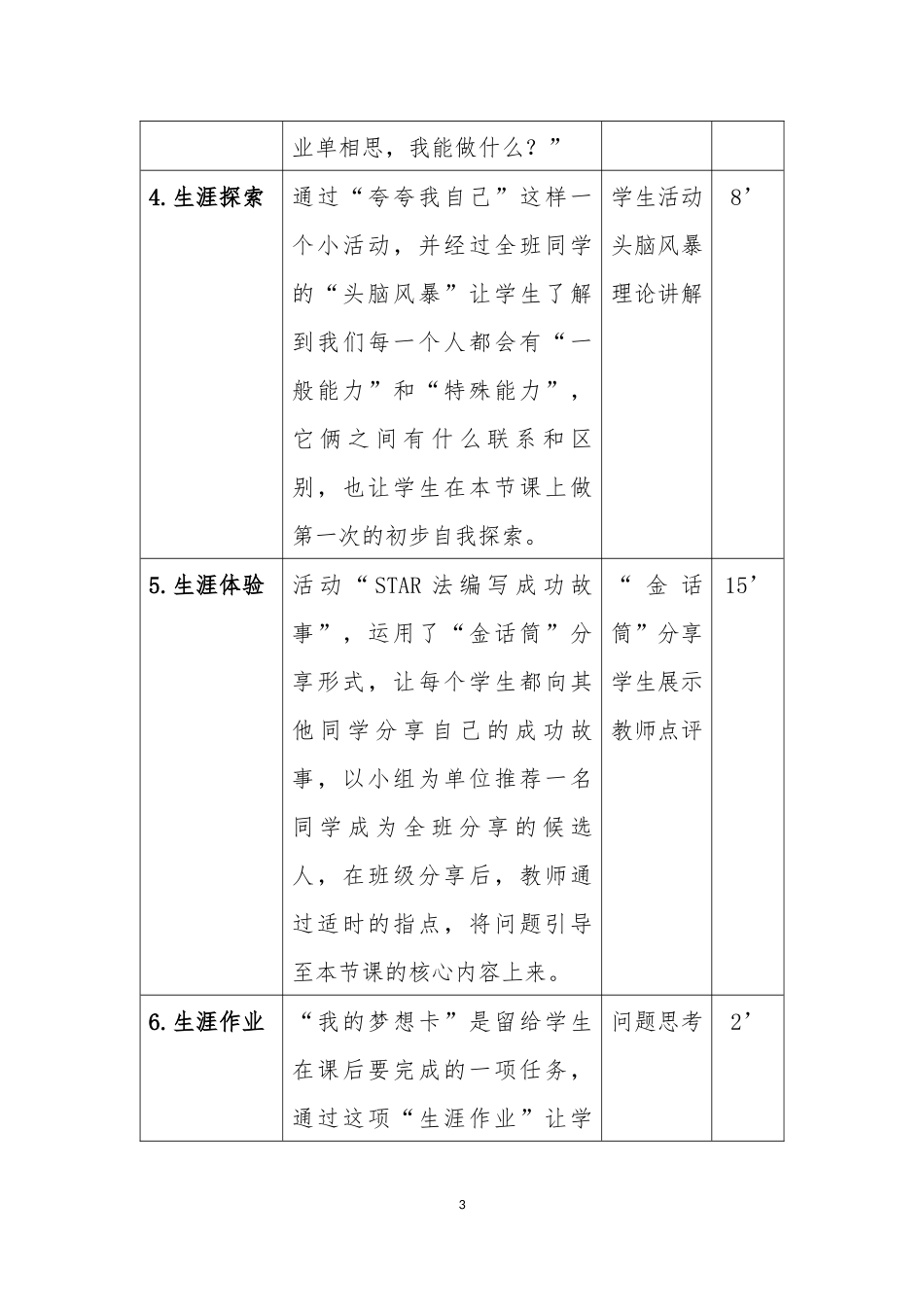 高中生涯规划课程教学设计及流程-能力探索_第3页