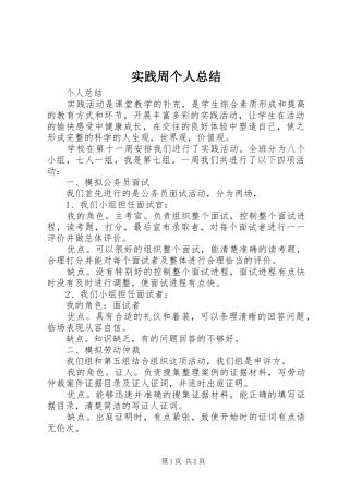 实践周个人总结 