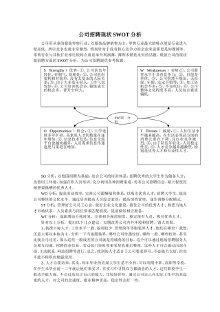 公司招聘现状SWOT分析