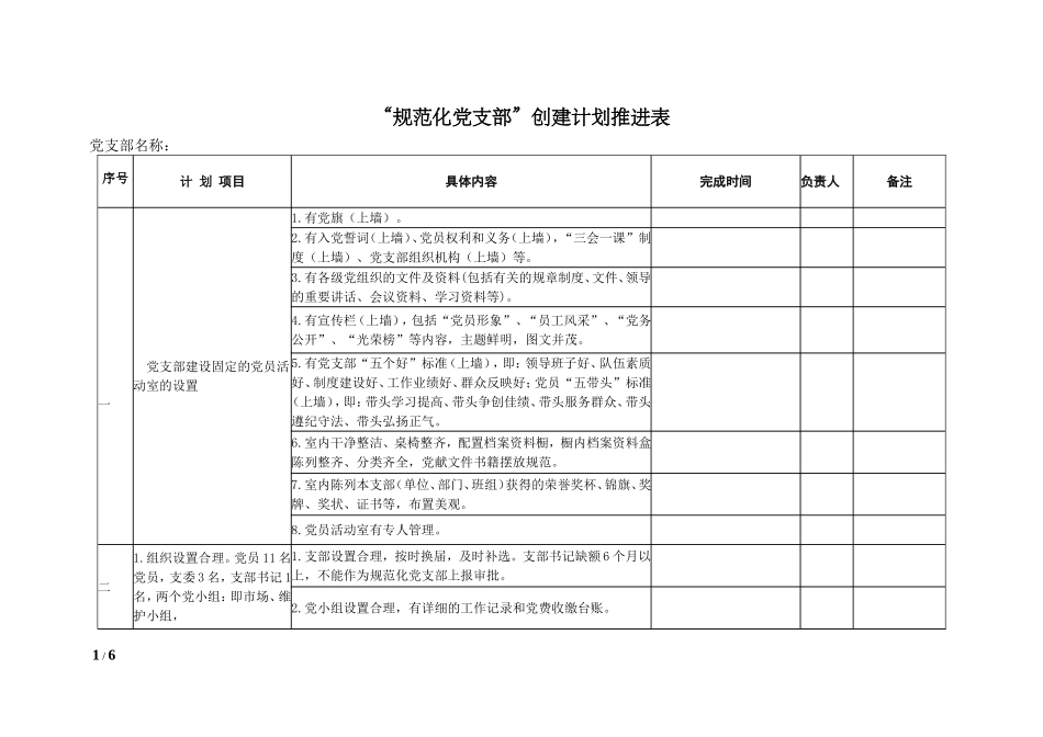 规范化党支部创建计划_第1页