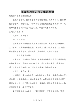 实践实习报告范本集锦九篇