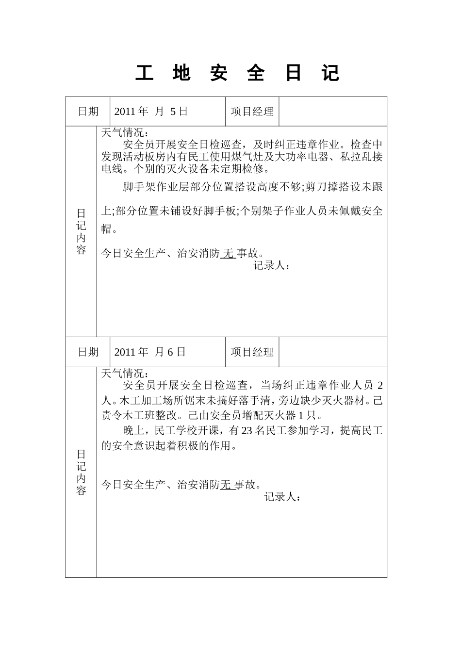 工地安全日记-范例汇总_第3页