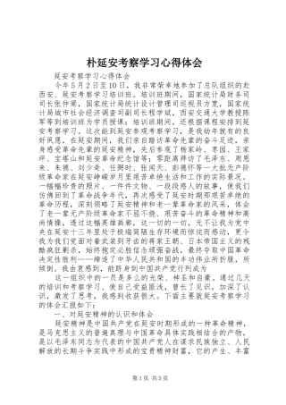 朴延安考察学习体会心得