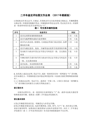 二手车鉴定评估图文作业表-(2017年最新版)