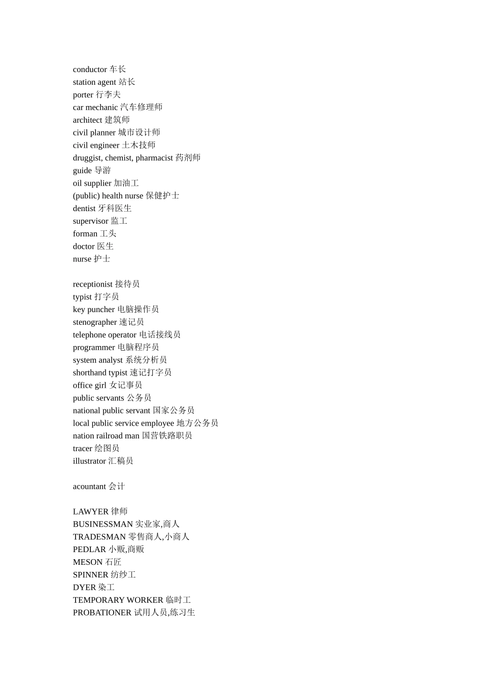 各种职业的英语单词_第3页