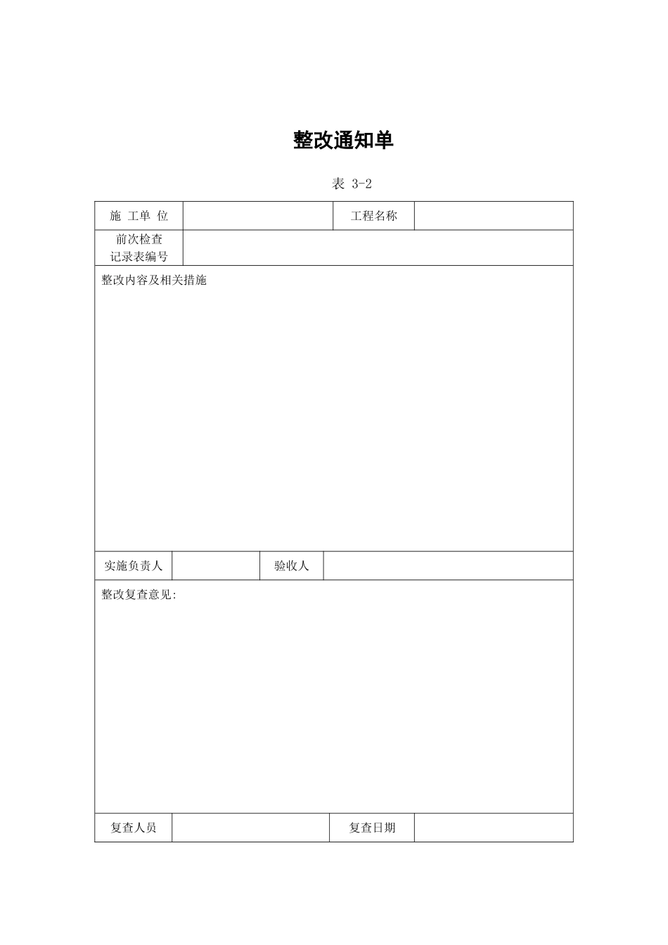 现场质量检查记录表及整改单_第2页