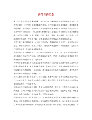 实习目的汇总 