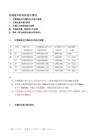 室外空调机位的设计要点