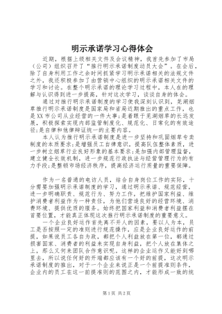 明示承诺学习体会心得