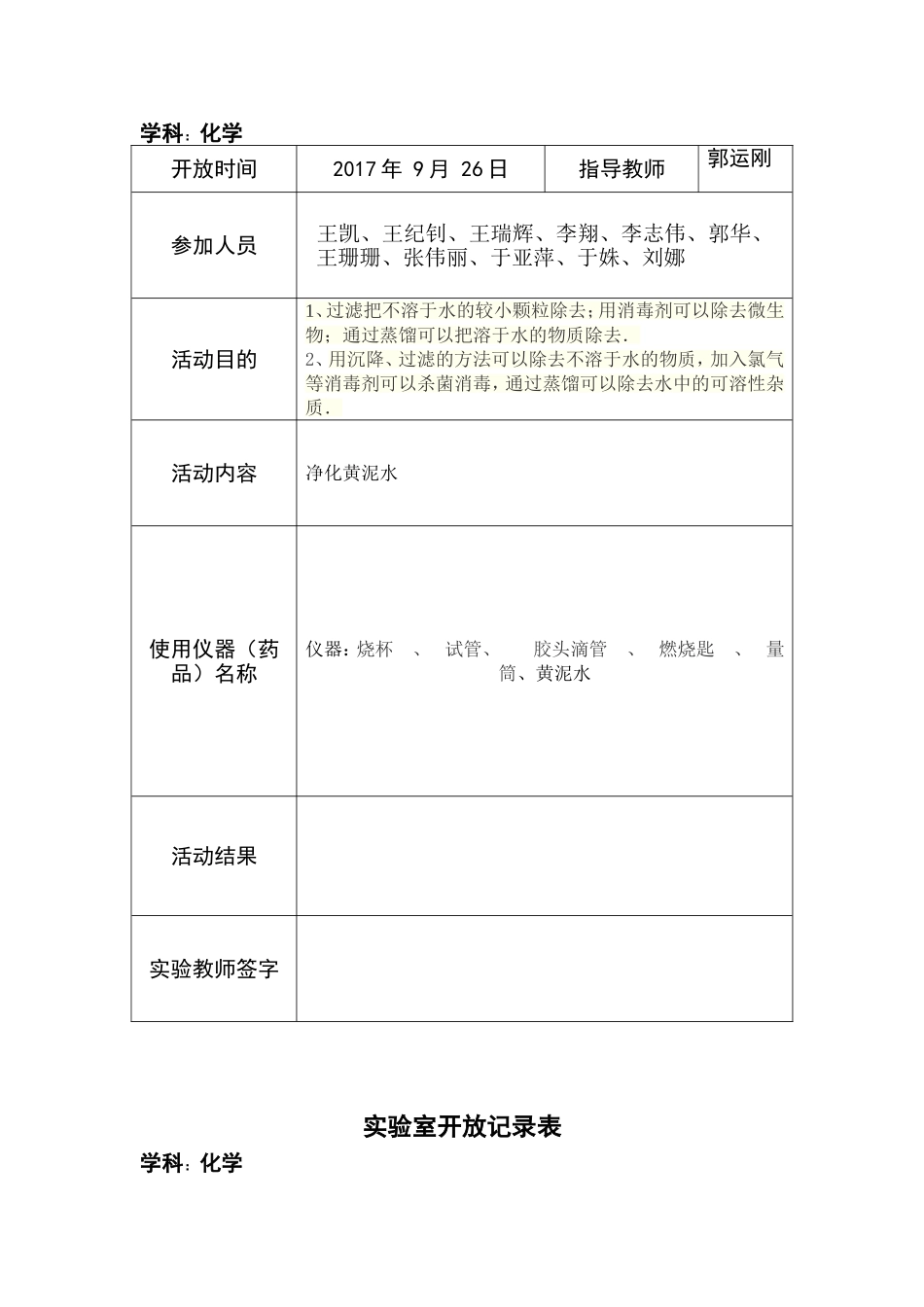 化学实验室开放记录表_第2页
