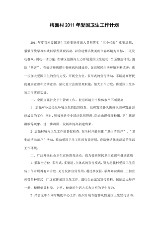 村爱国卫生工作计划和总结