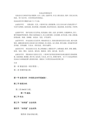 化妆品营销策划书