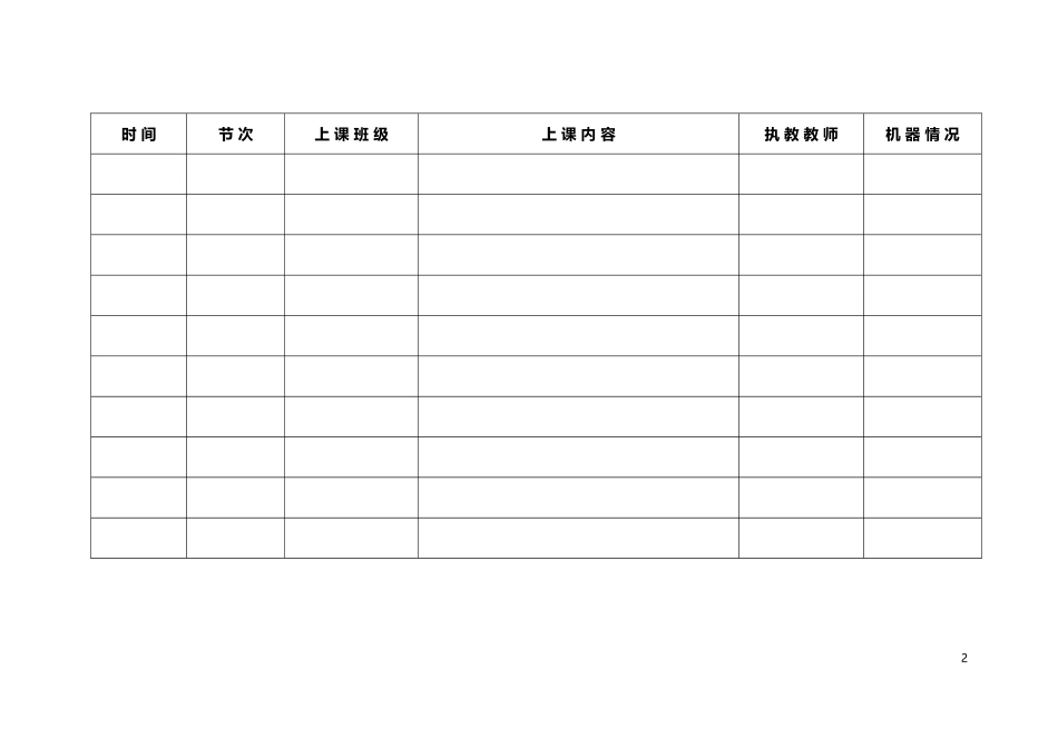 微机室使用记录表_第2页