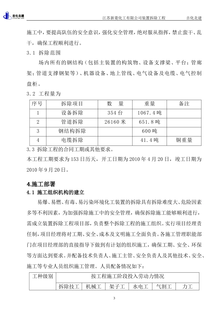 江苏新菱化工有限公司装置拆除施工组织设计_第3页