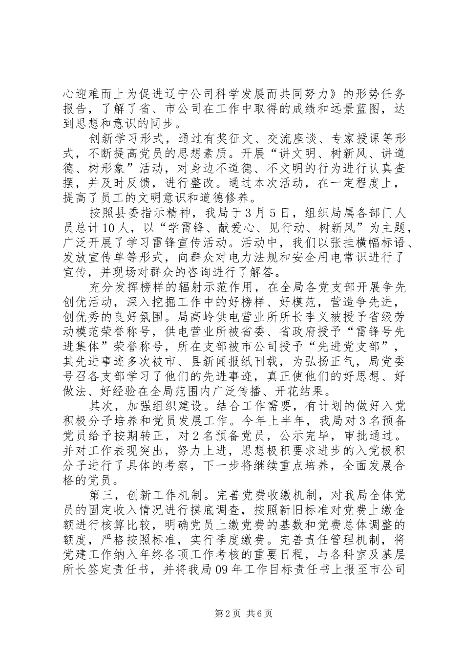 农电局党委工作总结 _第2页