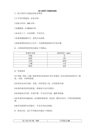 防火卷帘门的验收规范