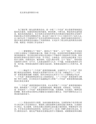 党支部先进性教育小结