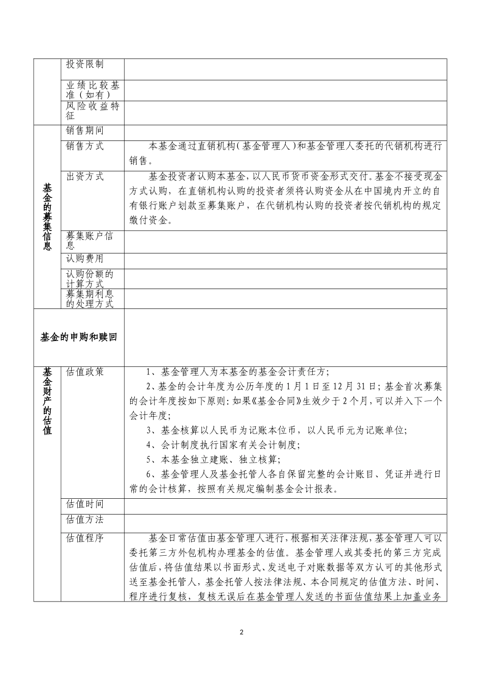 私募基金招募说明书模板_第2页