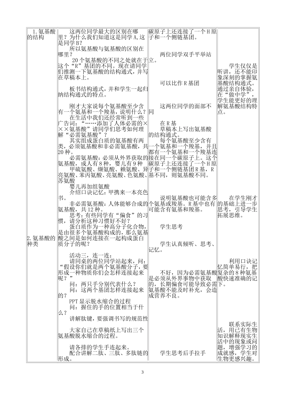 生命活动的主要承担者——蛋白质--教学设计_第3页