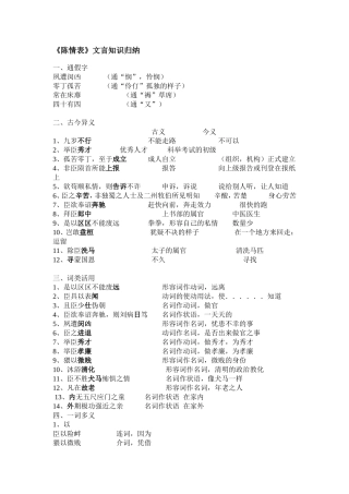 陈情表-文言知识整理。