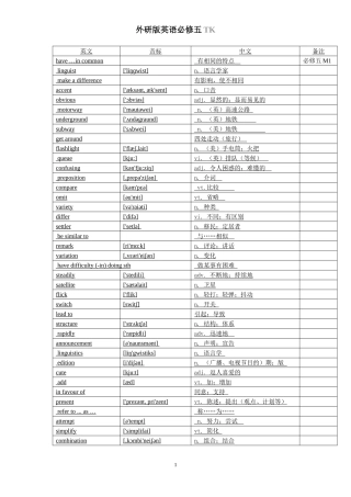 外研版英语必修五-单词表(带音标)