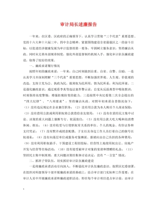 审计局长述廉报告 