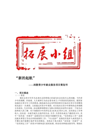 闲散青少年就业服务项目策划书