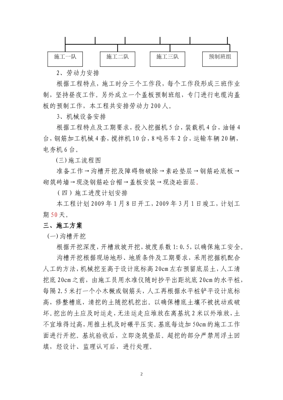 电缆沟工程施工组织设计_第3页