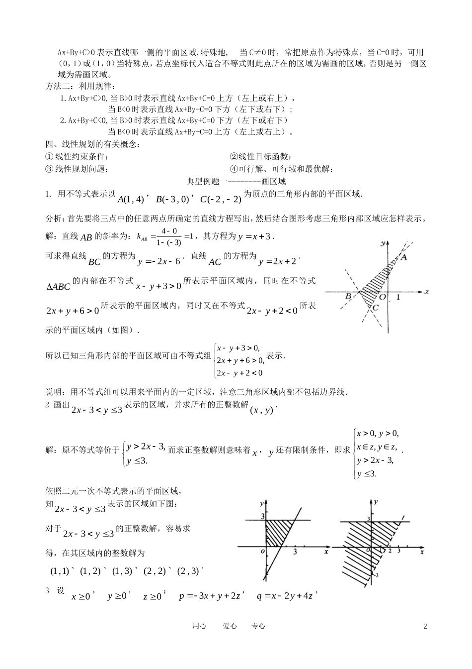 高中数学-线性规划知识复习_第2页