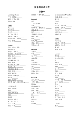北师大版高中英语单词表1-8册(默写版)