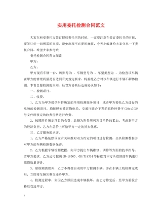 实用委托检测合同范文 