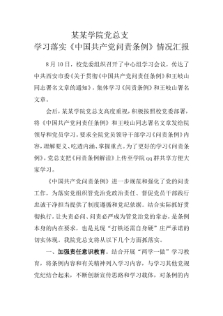 问责条例情况汇报