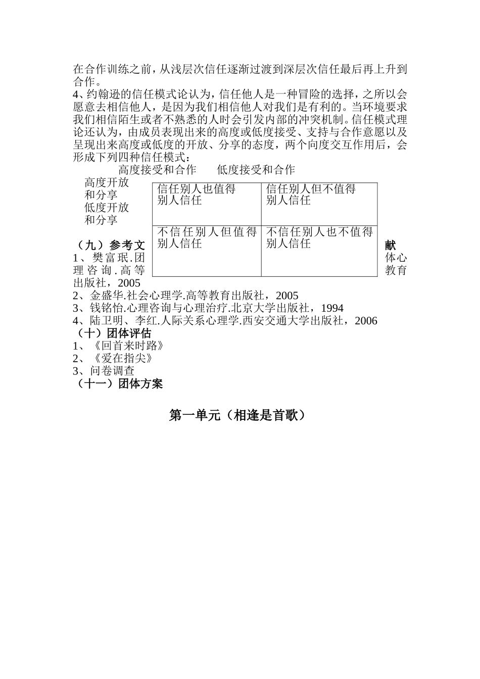 大学新生班级团体凝聚力建设——团辅方案设计_第2页