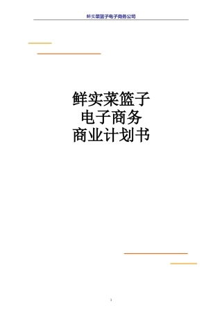 菜篮子电子商务商业计划书