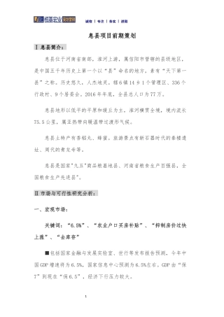 息县项目前期策划