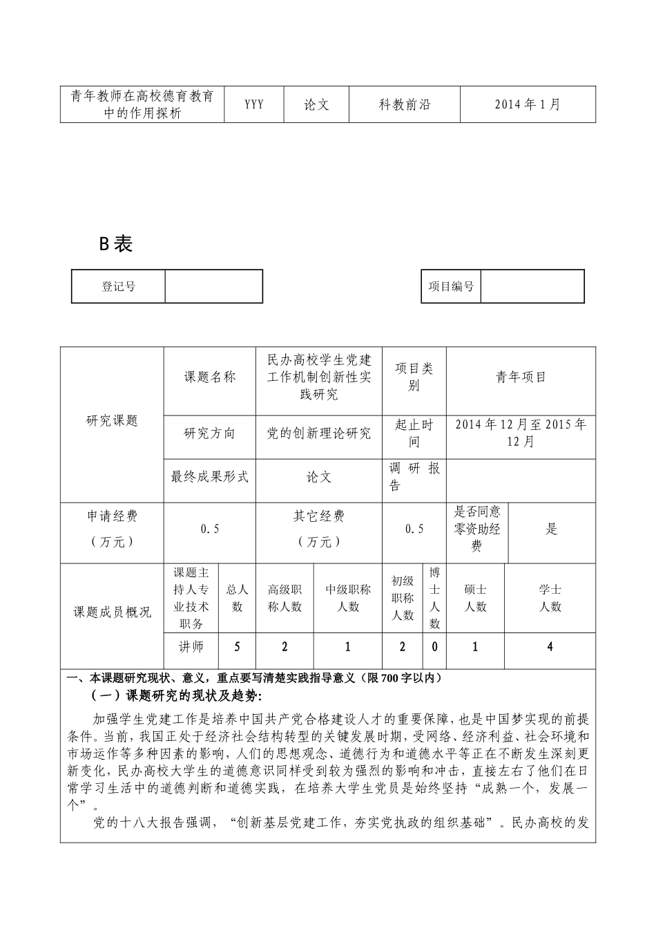 民办高校学生党建工作创新性实践研究党建项目申请书_第3页