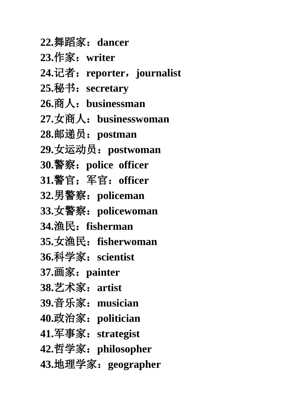 表示职业的英语单词集锦_第2页