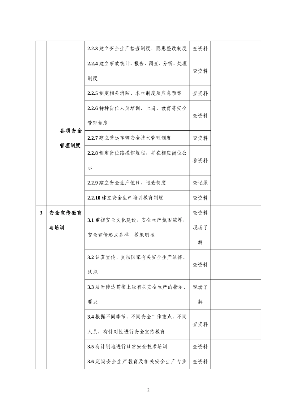 观光车安全检查表(检查表)_第2页