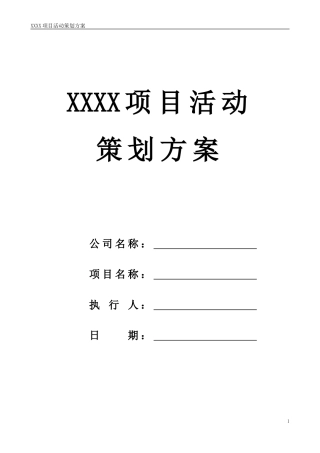 项目活动执行计划表