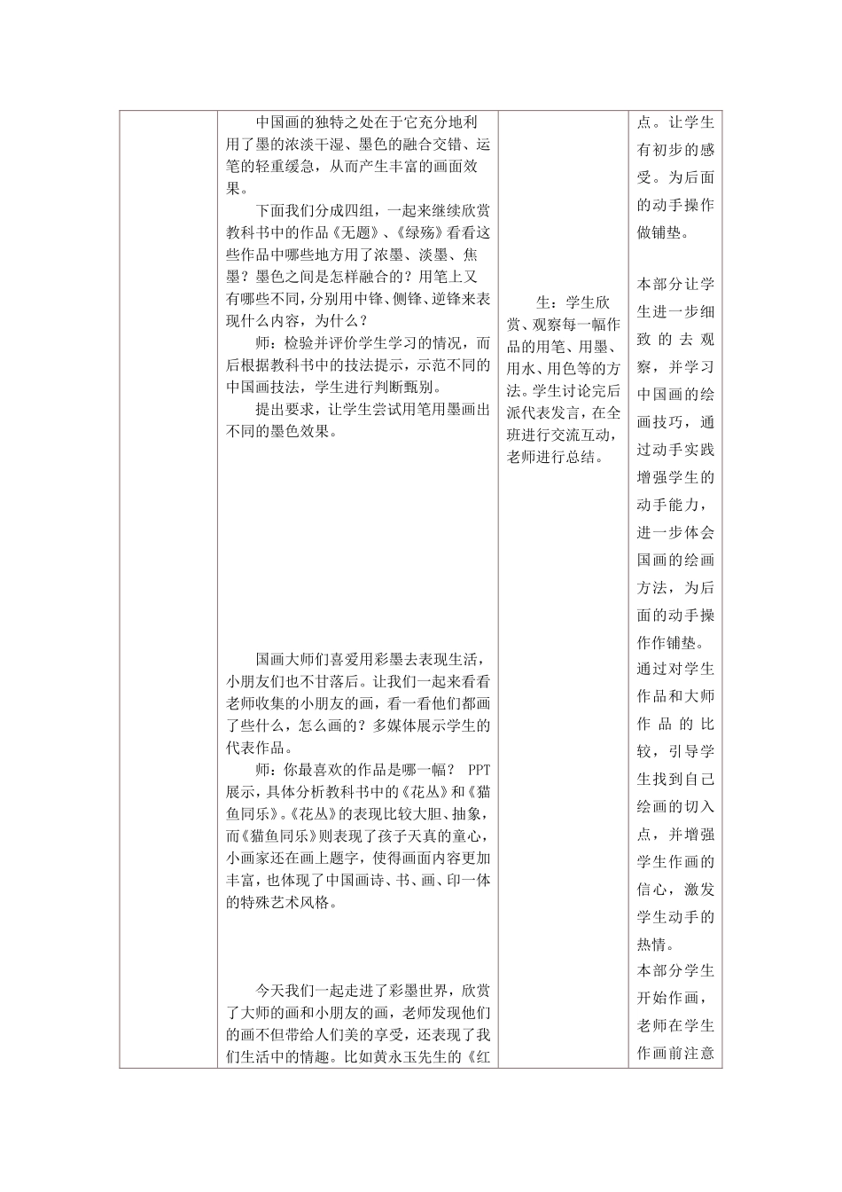 《彩墨世界》教学设计与反思模板_第3页