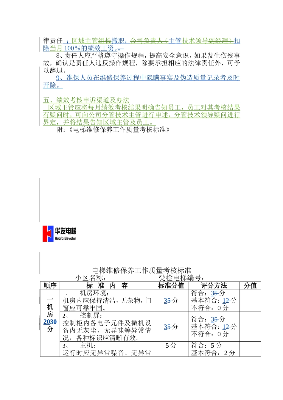 电梯公司维保绩效考核方案_第3页
