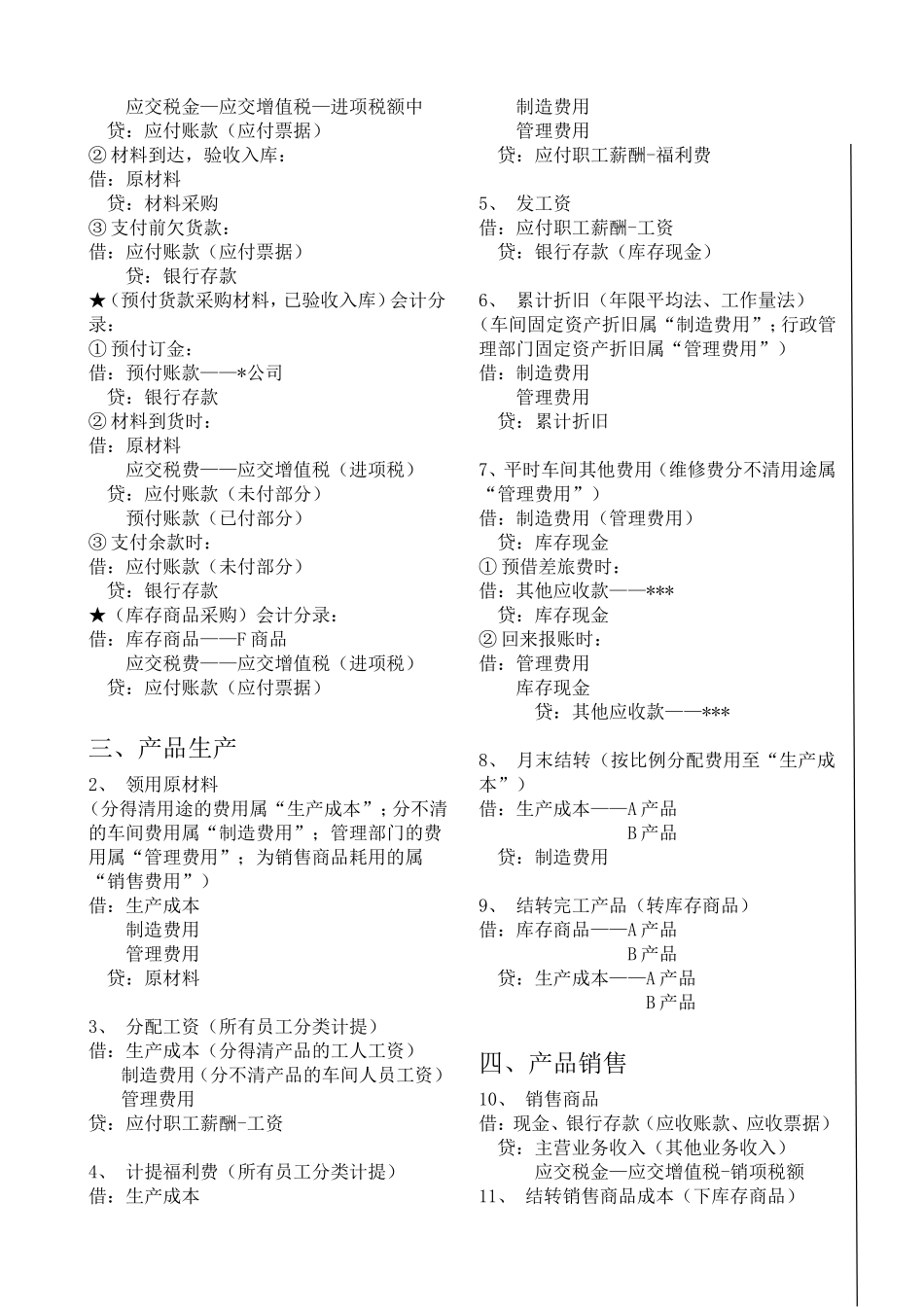 工业企业财务核算方法-会计分录_第2页