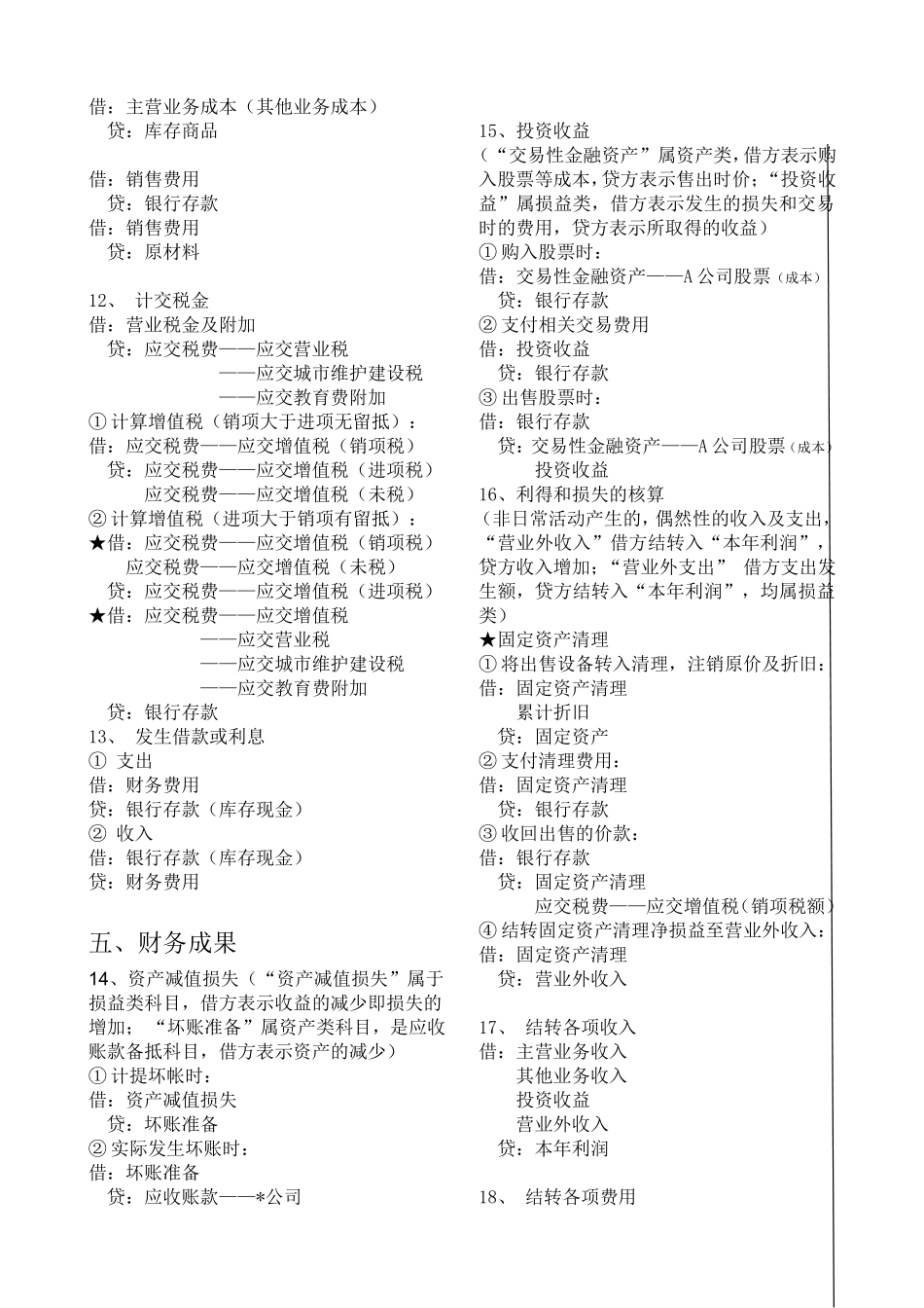 工业企业财务核算方法-会计分录_第3页