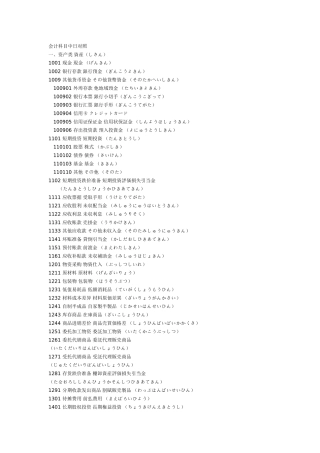 财务全套会计科目表中日文